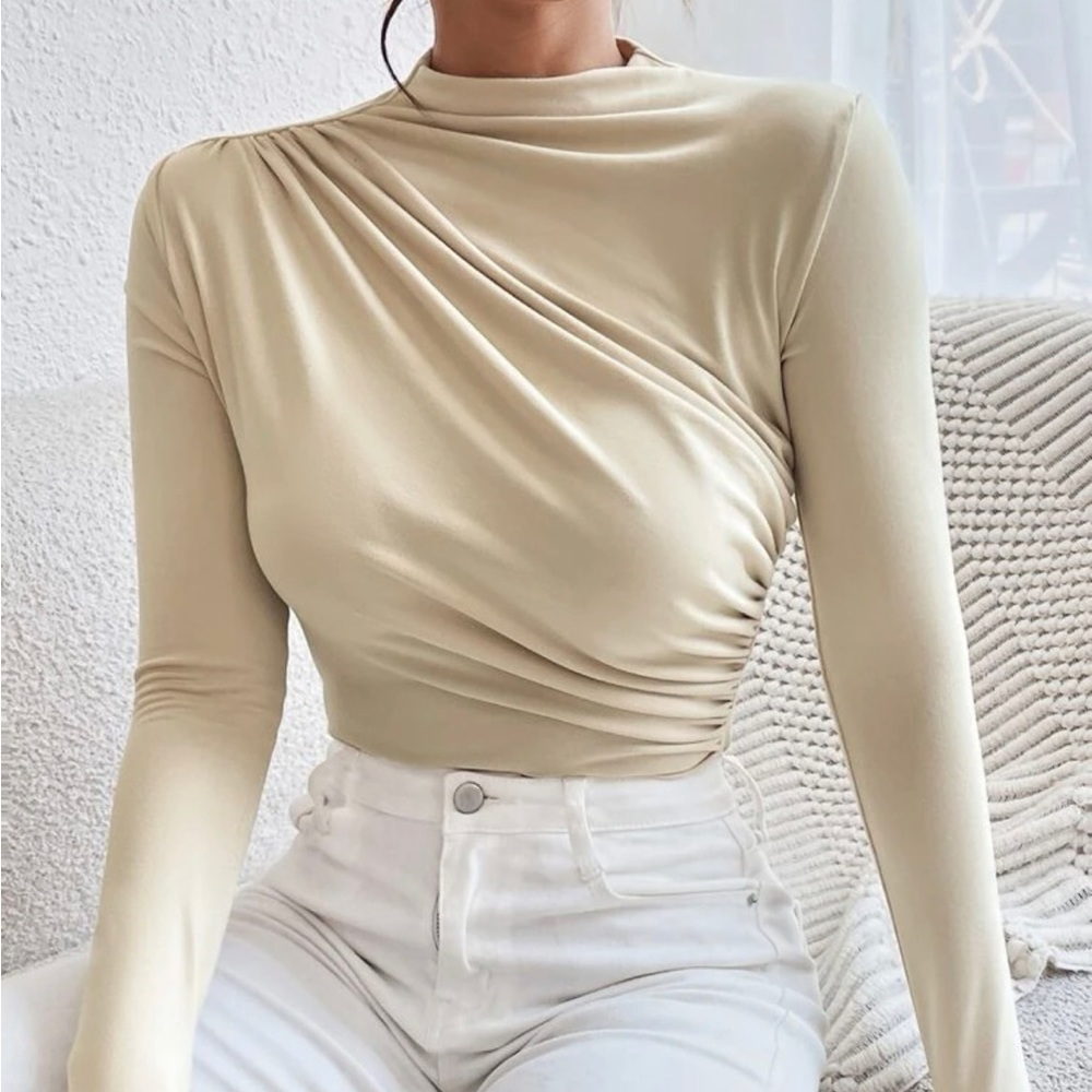 Cream runched bodysuit